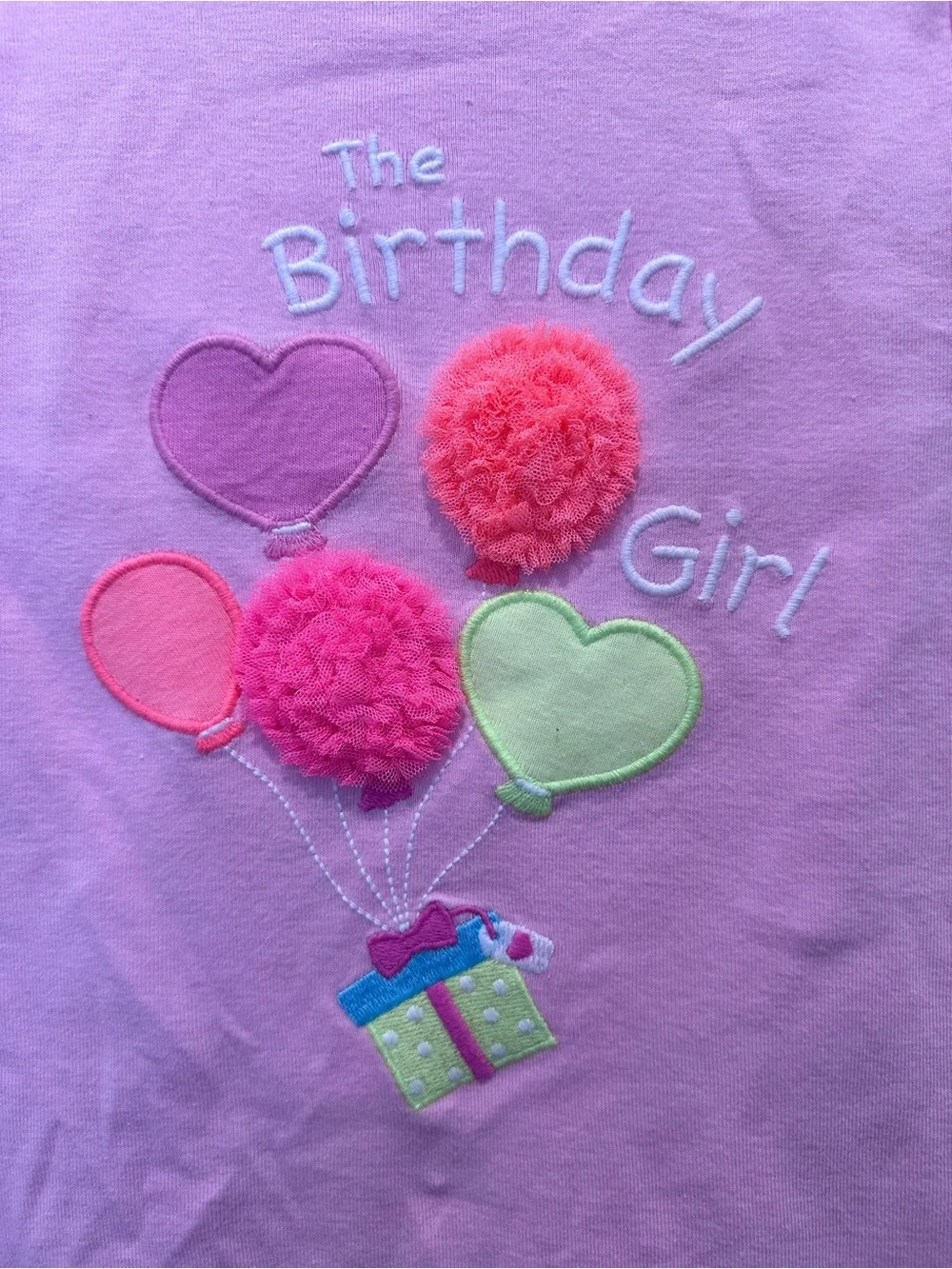 Gymboree Pink 'Birthday Girl' Short Sleeve Tee with Pom-Poms